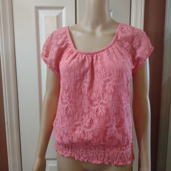 Kristen Nicole women's size large pink knit blouse shirt top - Picture 1 of 8